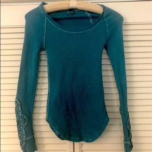 Free People XS synergy cuff thermal green blue teal